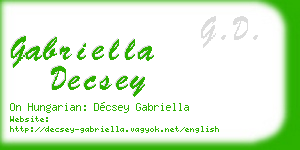 gabriella decsey business card
